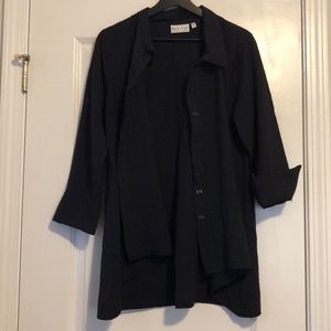 Oversized black button down, great with leggings!